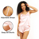 JN1004 - Jasmine's Night Sleepwear Womens Sexy Lingerie Satin Pajamas Cami Shorts Set Nightwear
